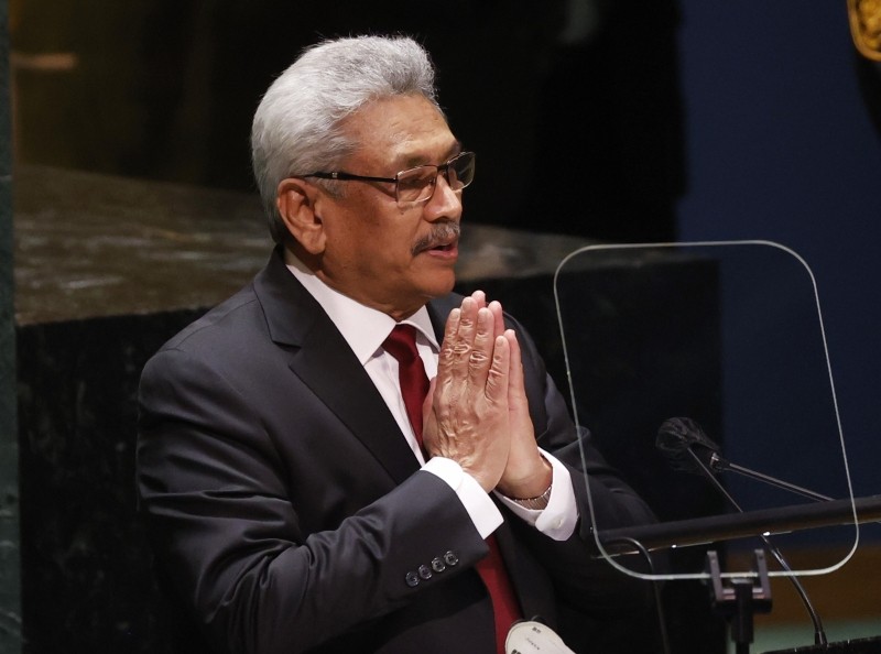 FILE PHOTO: President of Sri Lanka Gotabaya Rajapaksa addresses the 76th Session of the U.N. General Assembly at United Nations headquarters in New York. (AP/PTI Photo)